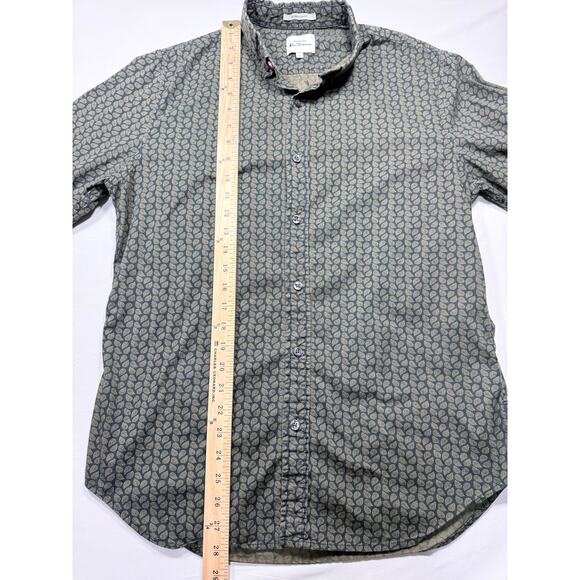 Ben Sherman Men's Stretch Fit Long Sleeve Paisley Button-Down Shirt - Size M - Picture 3 of 4